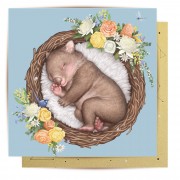 Mini Greeting Card - Nested Baby Wombat Mini Greeting Card - Nested Baby Wombat